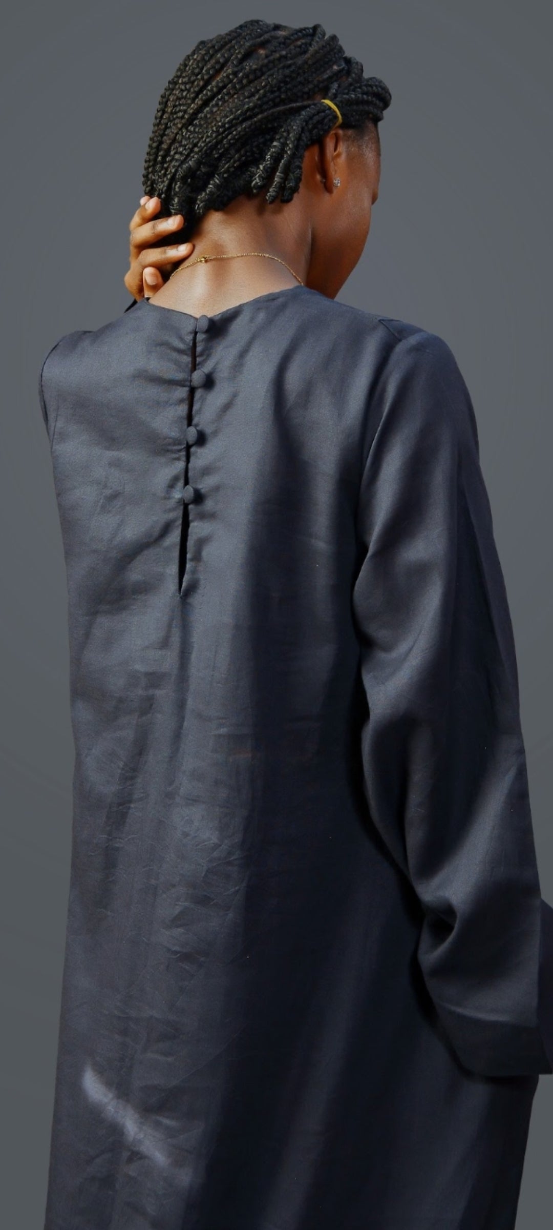 Elegant Casual High quality Linen Maxi Dress with Side loop laces and Pockets.