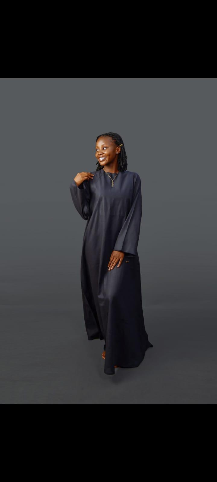 Elegant Casual High Quality Long Sleeve Linen Maxi Dress with Side Loop Laces and Pockets.