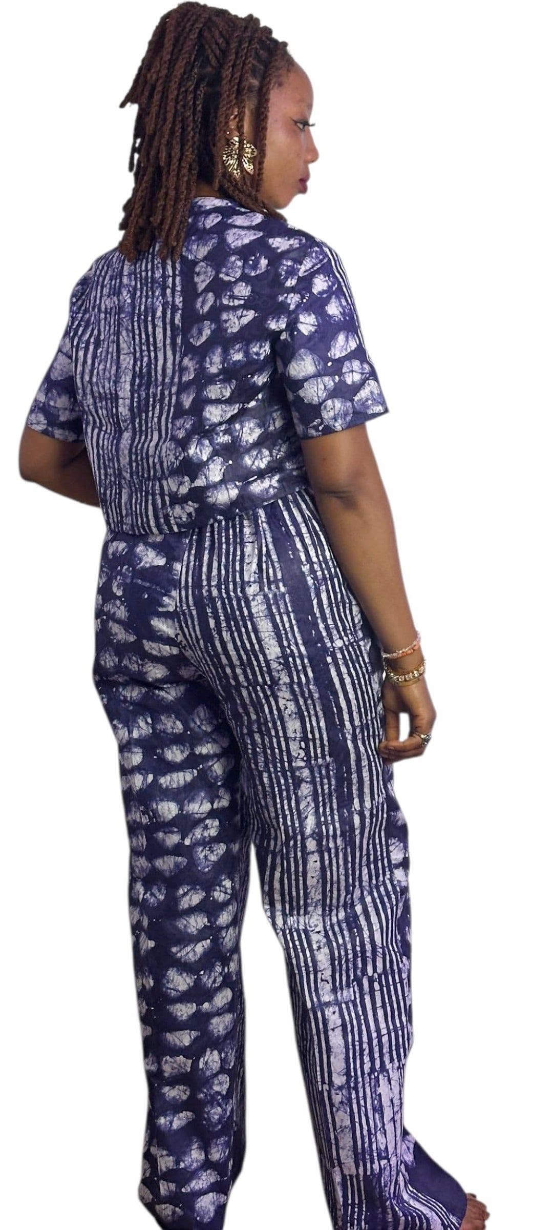African Print Crop Top and Pants Set, Wide leg African pants, African Palazzo Set, African matching pants set, African women's clothing